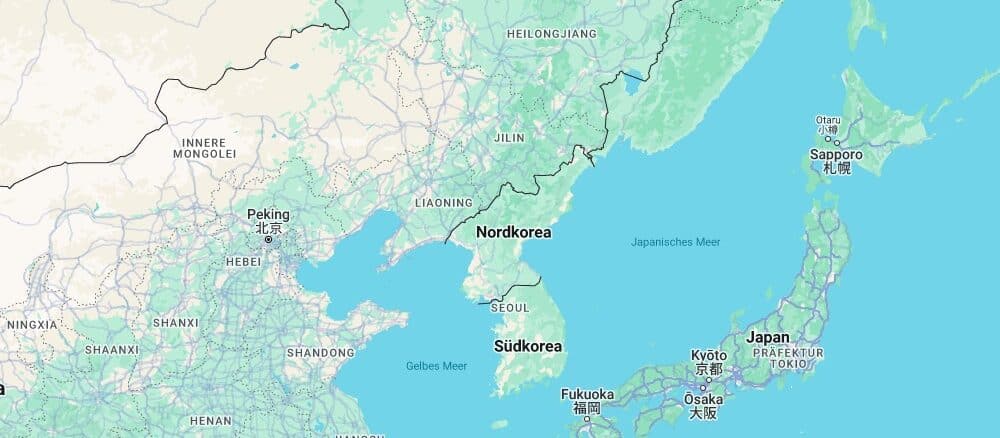 Wo liegt Nordkorea?