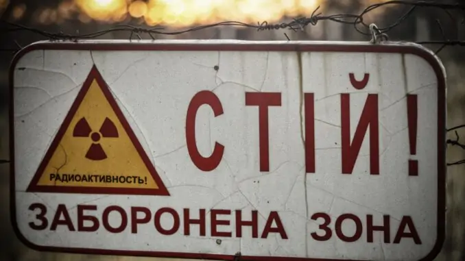 Warnung vor der Strahlung in Tschernobyl