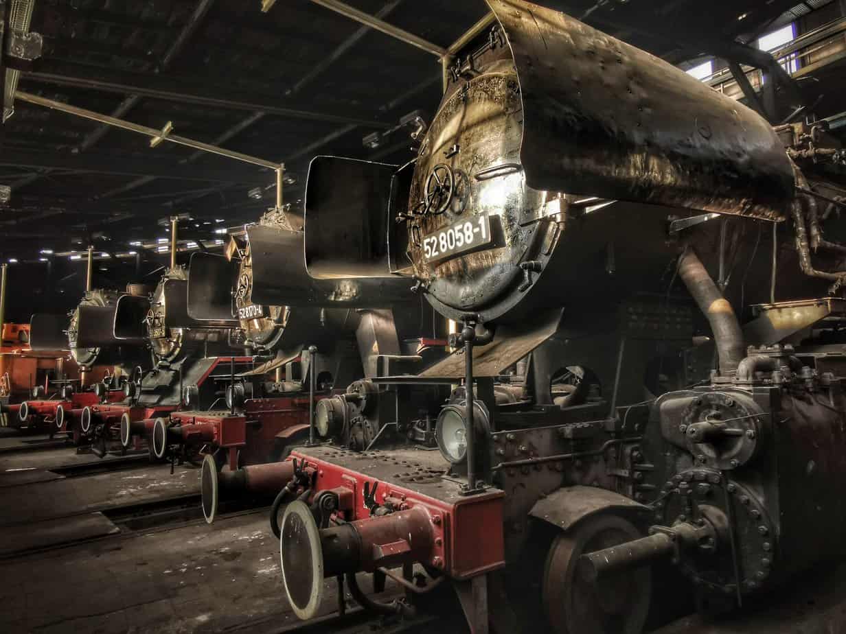 Restaurierte Dampflokomotiven im Eisenbahnmuseum