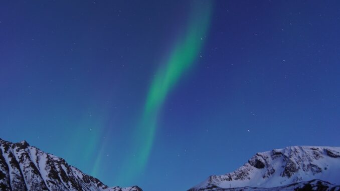 Polarlicht Schimmer auf den Lofoten