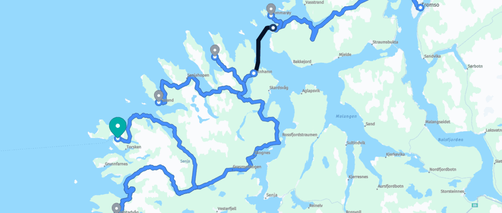Senja-Tromso-Winter-Reiseroute