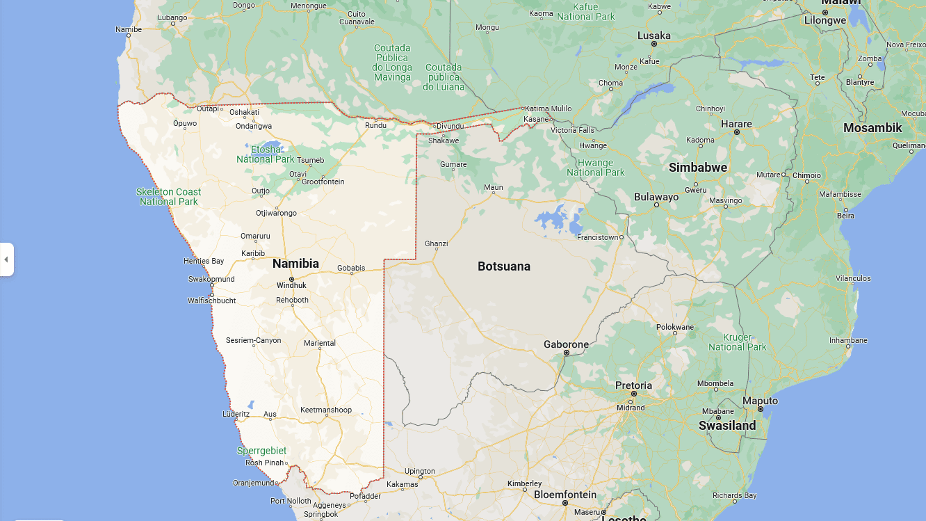 Namibia - Landkarte