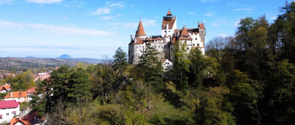 Das Panorama von Schloss Bran in Rumänien