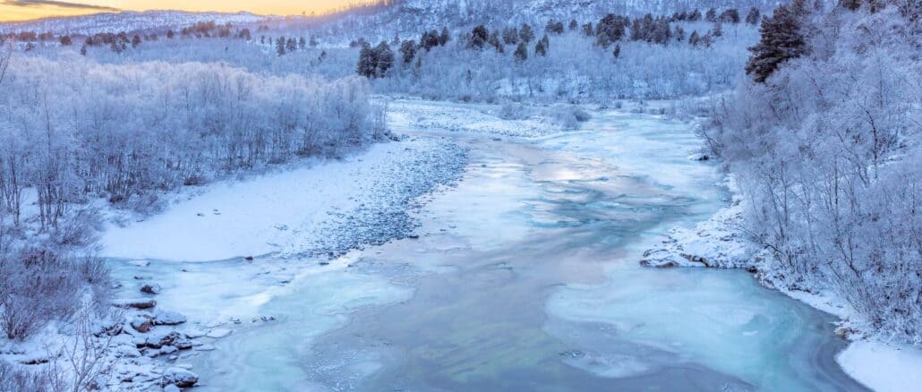 Lappland Sonnenaufgang Winter