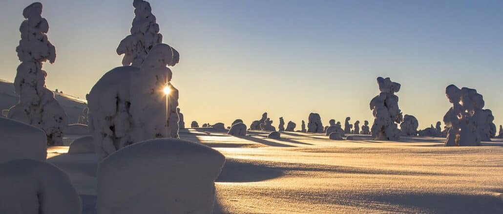 Lappland-Sonnenuntergang