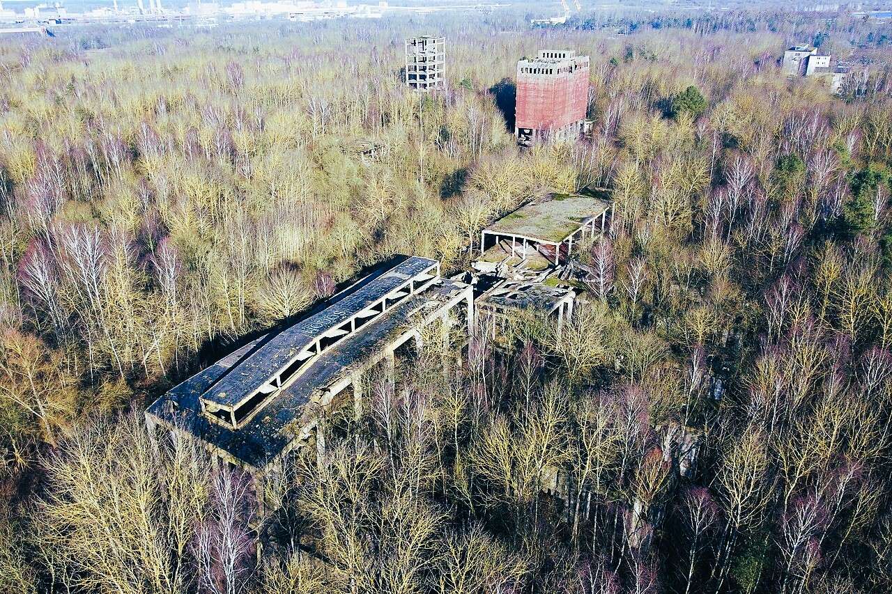 Fabrik Police Hydrierwerke Drohne