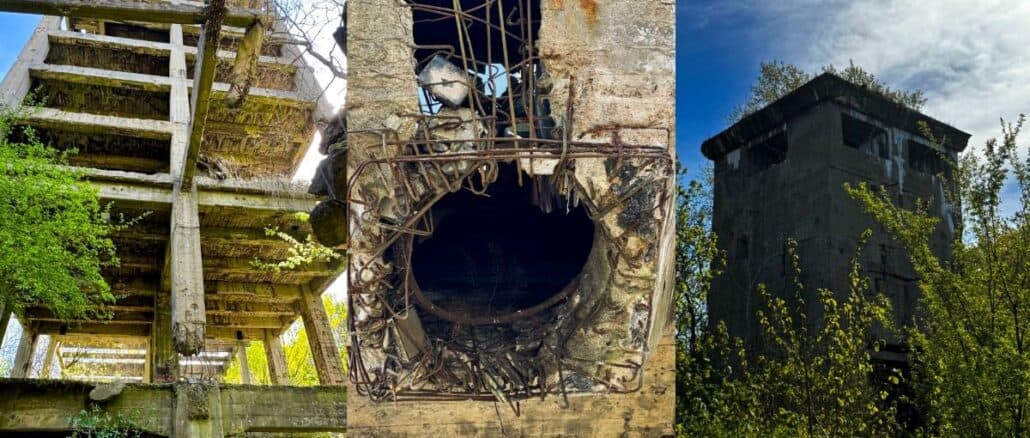 Verlassene Industriegebäude in der Natur